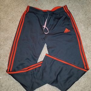 Red adidas joggers